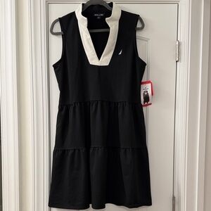 Nautica Black Dress with White Collar
